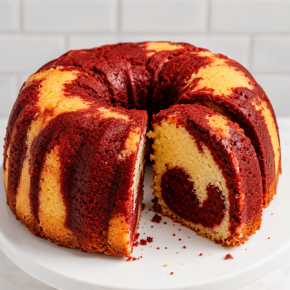 Red Velvet Swirl Pound Cake